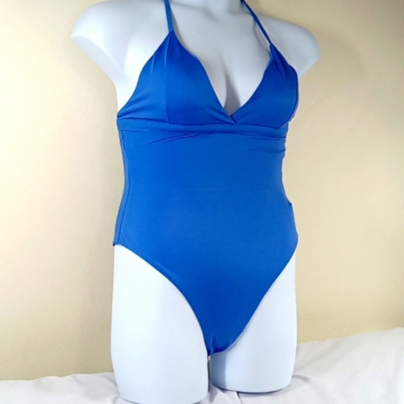 NEW Andie Bathing Suit 1 One Piece The Lagos Blue HRZ Swimwear Large - Picture 2 of 6
